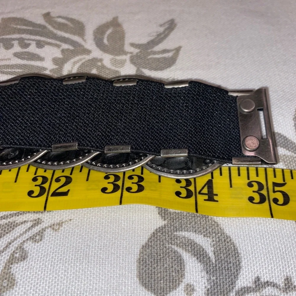 Vintage 90s Hipster Stretch Metal Snake Scale Belt‎